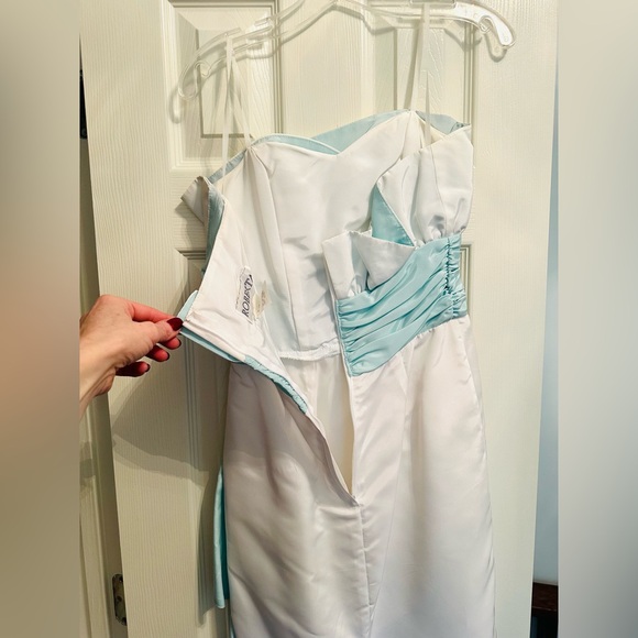 Roberta Bridal Strapless White and Blue Dress S - Picture 5 of 8